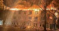 Russia's brutal 'double-tap' strike on Ukrainian hospital sparks 1,500 square yard inferno