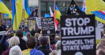 London US Embassy protest for Ukraine: Trump branded 'KGB agent President Krasnov' on brutal sign