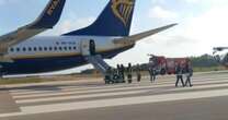 Ryanair plane catches fire forcing nearly 200 passengers to use emergency slides