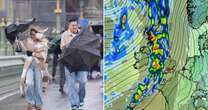 Exact date weather maps turn blue as 800-mile-wide band of heavy rain to drench Brits up and down UK