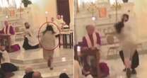 Shocking moment Washington priest is attacked on altar during mass