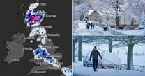 UK weather maps show where Brits will be battered with wall of snow as 8 inches forecast