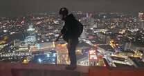 Heart-stopping moment daredevil base jumps off UK skyscraper - and his cheeky remark to police