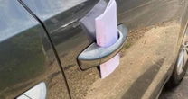 Stranger's touching note on mum's car about her children reduces her to tears