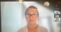 Woman falls off chair during Zoom meeting and has everyone but CEO in hysterics