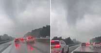 Luton tornado: Eerie footage captures moment driver spots twister looming in sky ahead