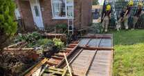 Tornado tears through town in terrifying onslaught with homes and trees damagedTornado