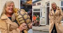 'My huge three-stone tortoise follows me everywhere - even down to the pub'Animals