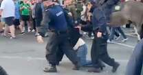 England and Ireland football fans clash as supporter dragged through street by policeEngland football team