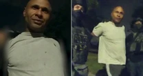 Chilling moment killer laughs as police arrest him for stabbing elderly man in his mobility scooter