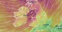 Storm Ashley weather maps shows horror 82mph winds smashing Britain tonight