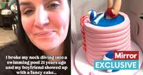 Video shows man praised for getting girlfriend cake on anniversary of her breaking neck - 'he's a keeper'