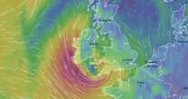 Exact date weather maps turn scary red as 75mph gusts loom off UK coast