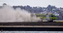 Sydney Airport runway chaos as fire breaks out after plane makes emergency landing