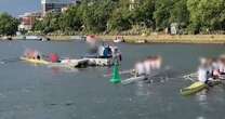 'River rage' footage shows swearing Thames boater steer into rowers and yell foul-mouthed rant