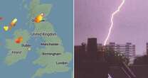 New UK lightning map shows where strikes could hit as Met Office issues weather warning