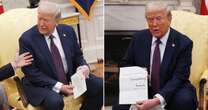 Moment Donald Trump opens 'truly unprecedented' letter from King Charles