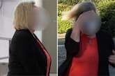 Teacher hides her face outside court as she's accused of sex with boys in the 70s