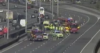 M25 traffic chaos as two vehicles on fire after crash and four lanes closed