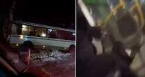 Horror moment bus loses control on icy road as passengers scream 'we're going to die'