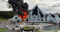 Tomorrowland festival main stage engulfed in flames as fireworks heard