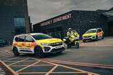 A fleet of cars replace motorcycles delivering blood in bad weather.