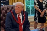 Donald Trump asks if he's royalty after being given a gift in the Oval Office