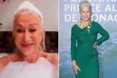 Helen Mirren risks mishap as bubbles slip away while filming nude interview in bathtub