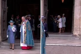 Kate and William in hysterics watching Camilla fixing Charles' wardrobe malfunction