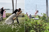Pole dancers cause chaos as they gatecrash wedding ceremony with racy performance