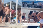 Bikini-clad beach brawl after group started playing Russian music in war torn Ukraine