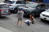 Russian Uber driver with fake licence headbutts American CEO and knocks him out cold
