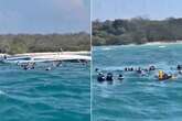 Shocking moment tourist boat capsizes leaving 38 people fearing for their lives