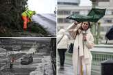 Storm Herminia warnings as Britain battered with landslips causing travel mayhem