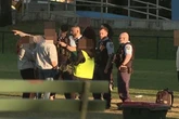 Chaotic 40-person brawl at under-17s football match as man, 47, arrested and teen 'bitten'