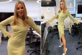 Amanda Holden, 53, goes braless in sheer cut-out dress and admits 'it's chilly'