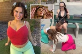 Adult star barks at strangers as she's paraded round on dog leash in Sydney Sweeney stunt