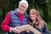 Newsround legend John Craven reunite with his old sock that has now turned to stone