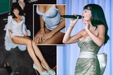 Lily Allen puts on busty display as she wows in satin lace lingerie backstage