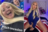 Rangers-mad adult star Lana Wolf caught up in Hamburg pitch invasion incident as 25 in hospital