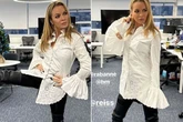 Braless Amanda Holden, 52, lifts up 'risky' paper-thin top and slaps 'sexy' thigh-high boots