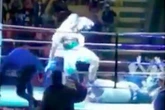 South American boxer disqualified after brutally stamping on opponent after knockdown
