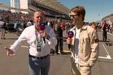 Glen Powell told to 'take a bow' after flexing 'double badge in' on F1 grid walk