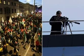 Snipers seen on stadium roof at Italy vs Israel as pro-Palestine protesters 'attack cops'