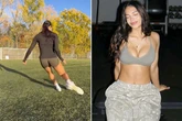 'Queen of football' shows off skills as fans beg to practice finishing with her