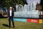 Giant ice sculpture unveiled in London to celebrate overhaul of city's energy network