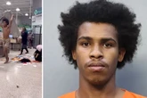 Bare-chested man goes on rampage in supermarket as he attacks shoppers with metal shelf