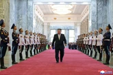 North Koreans hand over 'letters of loyalty' to Kim Jong-un during mass propaganda rallies