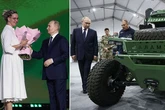 'Midget' Putin shows off new weapons before giving out awards at lavish 'victory' event