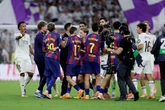 El Clasico descends into chaos as stars clash in huge full-time brawl and red card shown